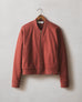 Women's Fleece Bomber Jacket - Russet Brown